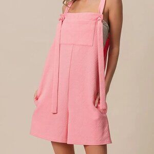 BiBi Texured Jacquard Romper with Side Pockets